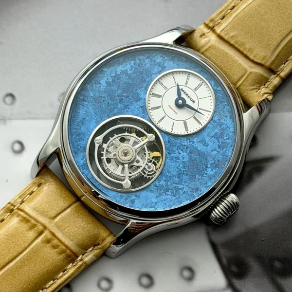 Merkur 100% Tourbillon Watch Men's Titanium Ice Flower Dial Sapphire Watch For Men Mechanical Wristwatches Relogio Masculino